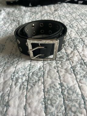 Target Black Grommet Belt with Silver Buckle